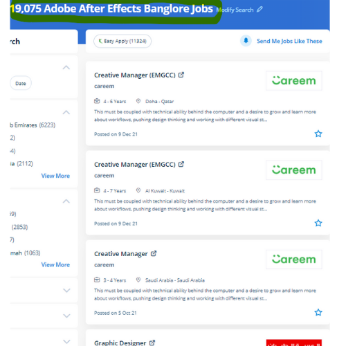 Adobe After Effects internship jobs in Loyang