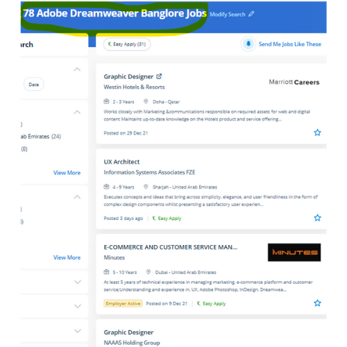 Adobe Dreamweaver internship jobs in Tampines