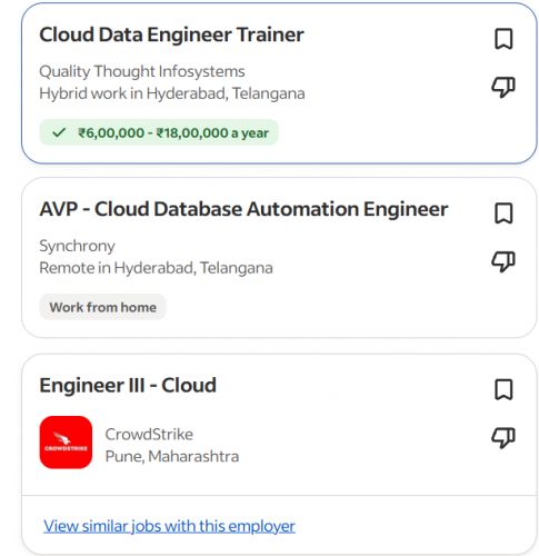 AI for Cloud Computing internship jobs in Loyang