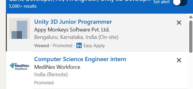 AR/VR Development (Unity) internship jobs in Paya Lebar
