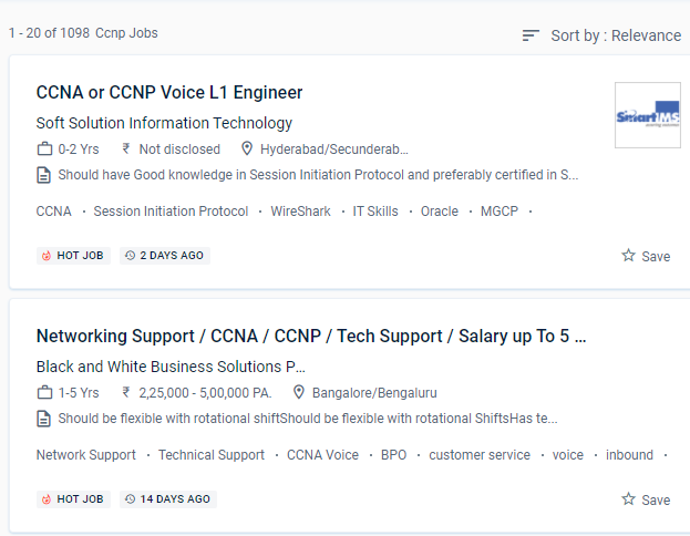 CCNP internship jobs in Yishun