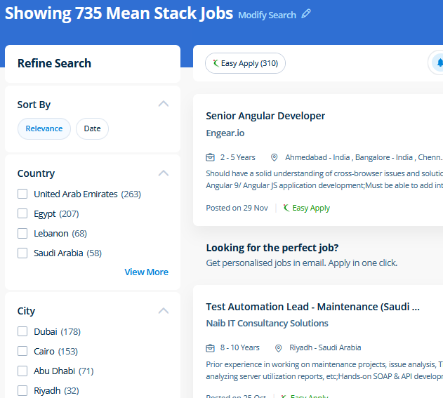 Mean Stack Development internship jobs in Loyang