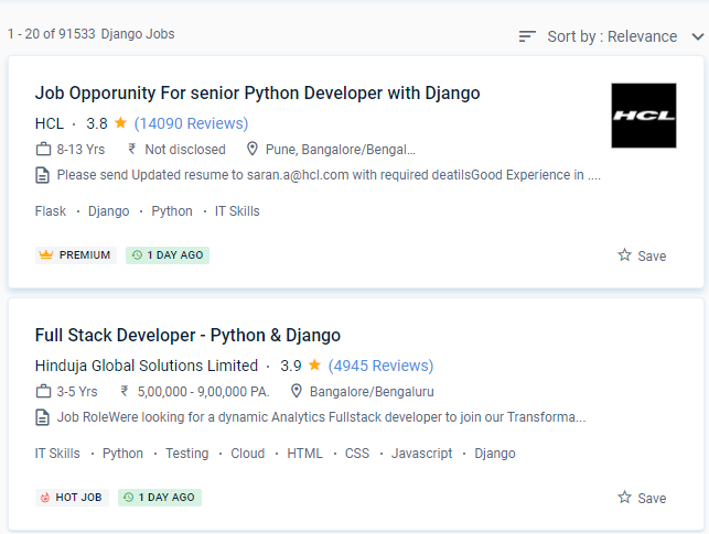 Python/Django internship jobs in Tampines